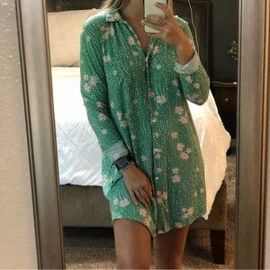 Cat’s Pajamas Green Floral Nightgown/Dress